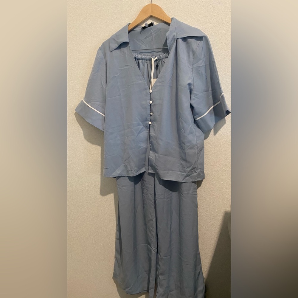 Madison Blue Button-Down Sleepwear Set